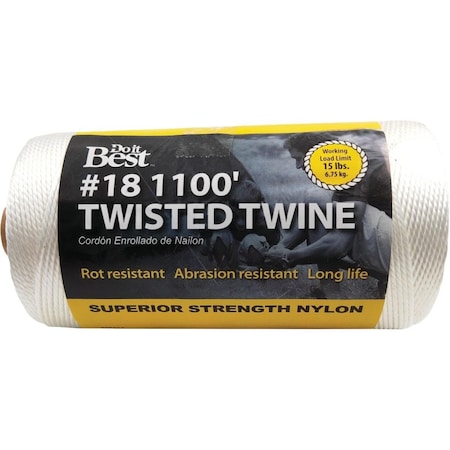 All-Source No. 18 x 1100 Ft. White Nylon Twisted Twine 338414